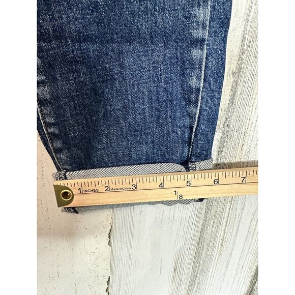 NWT Fidelity AXL Jeans Cortez Blue Women’s Denim Mid Rise Crop Rolled Hem 26 - Picture 4 of 10